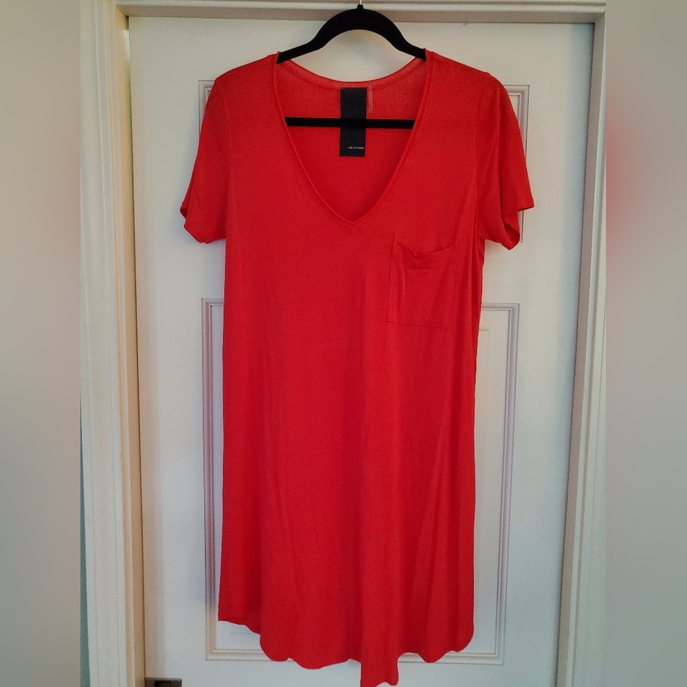Heather | Shirt Dress | Red | Size M